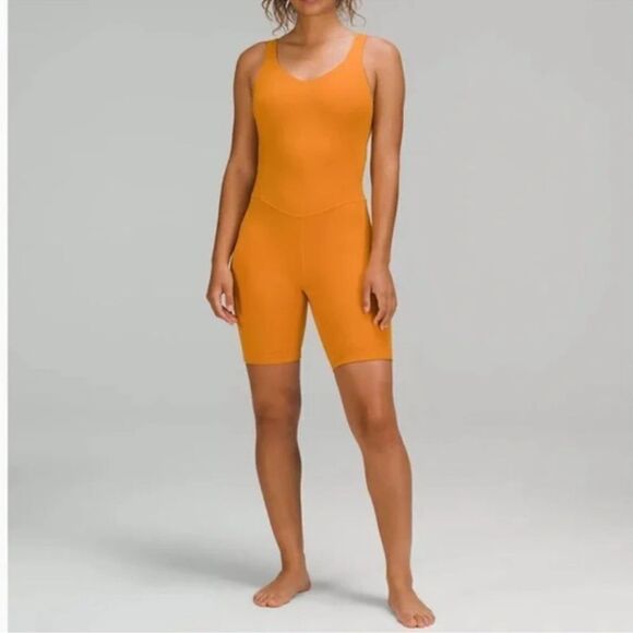 Lululemon Align Bodysuit 8" Orange - Picture 1 of 6